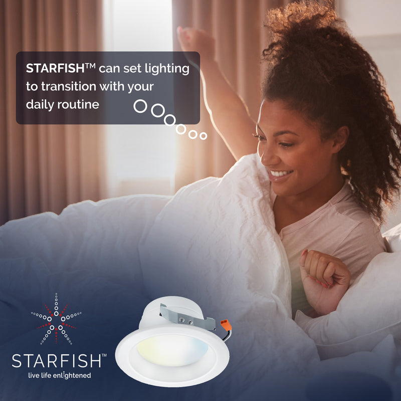 Starfish Retrofit 4" WiFi Smart LED, 8.7 Watt, Tunable White Recessed Downlight