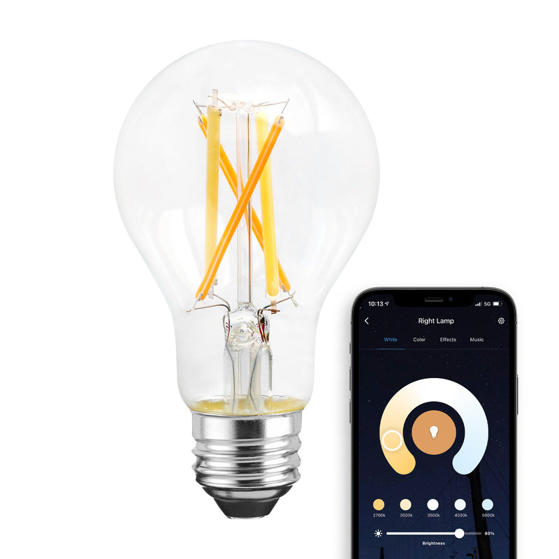 Starfish A19 WiFi Smart LED, 7.5 Watt, Clear Tunable White Filament Bulb