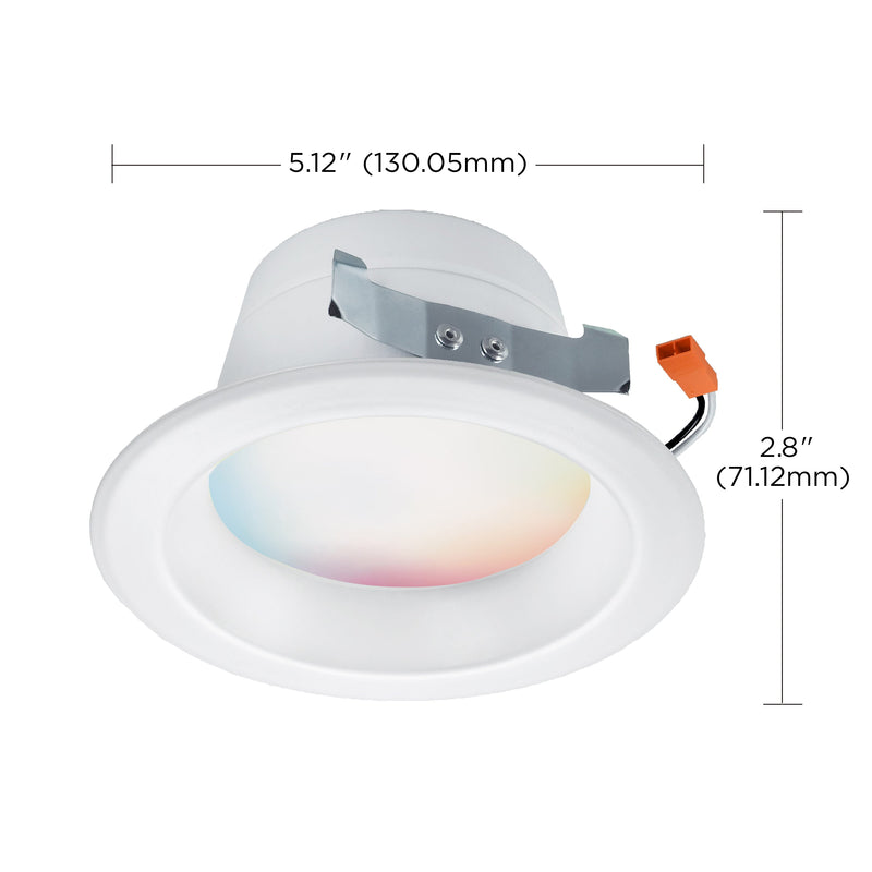 Starfish Retrofit 4" WiFi Smart LED, 8.7 Watt, Color Changing & Tunable White Recessed Downlight